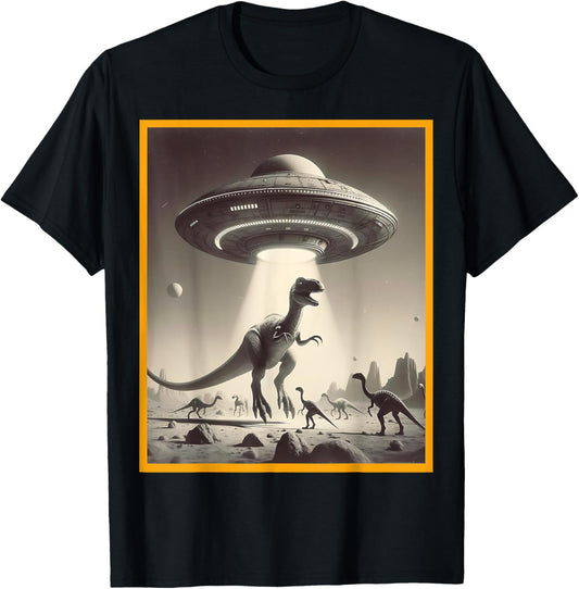 Alien UFO Abduction apparel Dinosaur apparel Men Boy Women T-Shirt