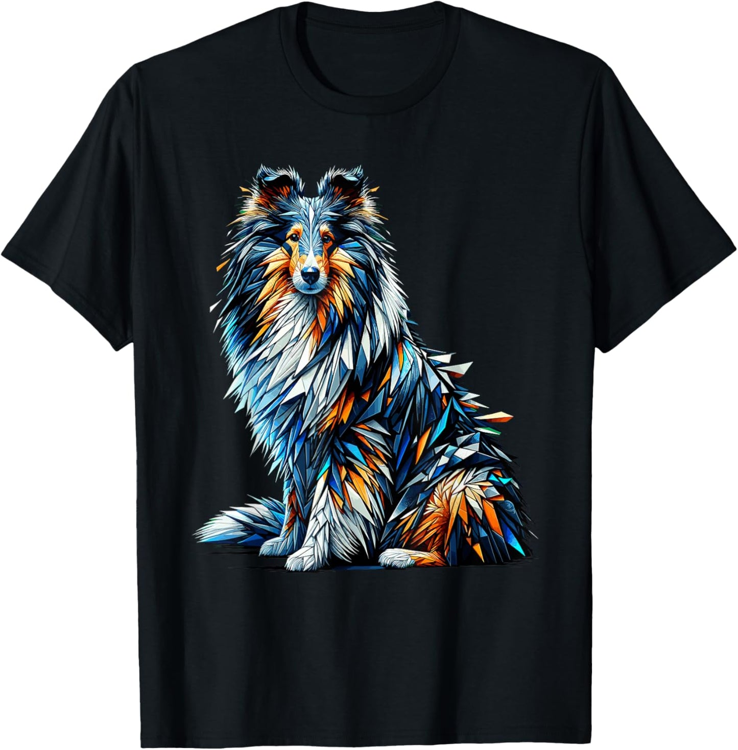 Polygon Art Shetland Sheepdog Sheltie T-Shirt