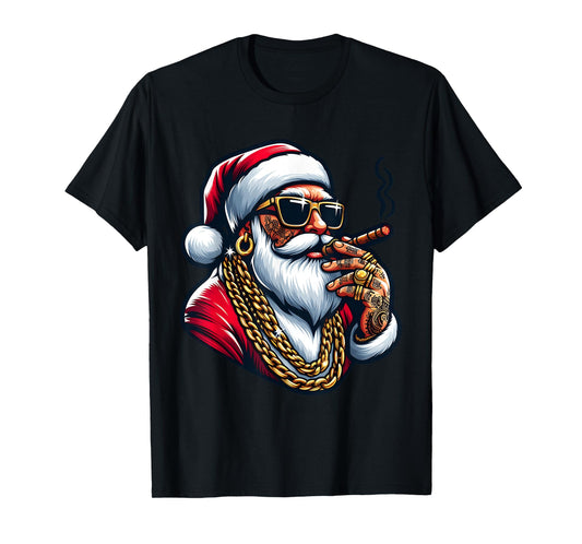 Gangsta Wrapper Funny Cool Santa Gangster Pajama Christmas T-Shirt