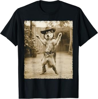 Siberian Husky Cute Dog Silly Cowboy T-Shirt