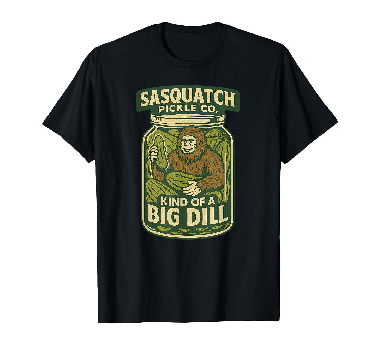 Bigfoot Sasquatch Pickle Vintage-Style Funny Pun Graphic T-Shirt