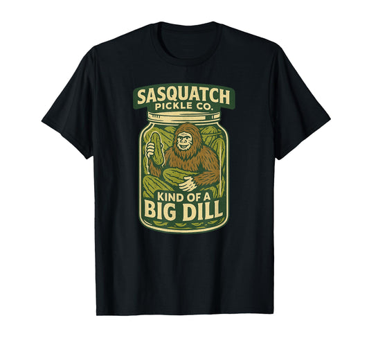 Bigfoot Sasquatch Pickle Vintage-Style Funny Pun Graphic T-Shirt