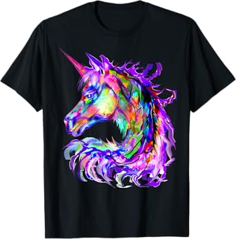 Purple Unicorn Gift Colorful Psychedelic kawaii Trippy alt T-Shirt