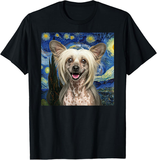 Chinese Crested Starry Night Dog Lover Gift T-Shirt