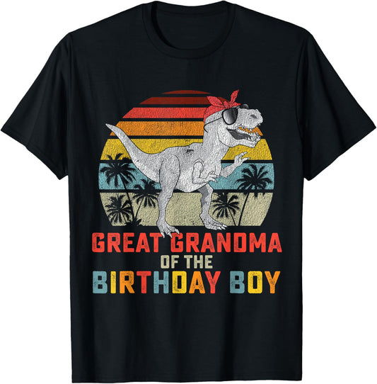 Great Grandma Dinosaur of the Birthday Boy Matching Family T-Shirt