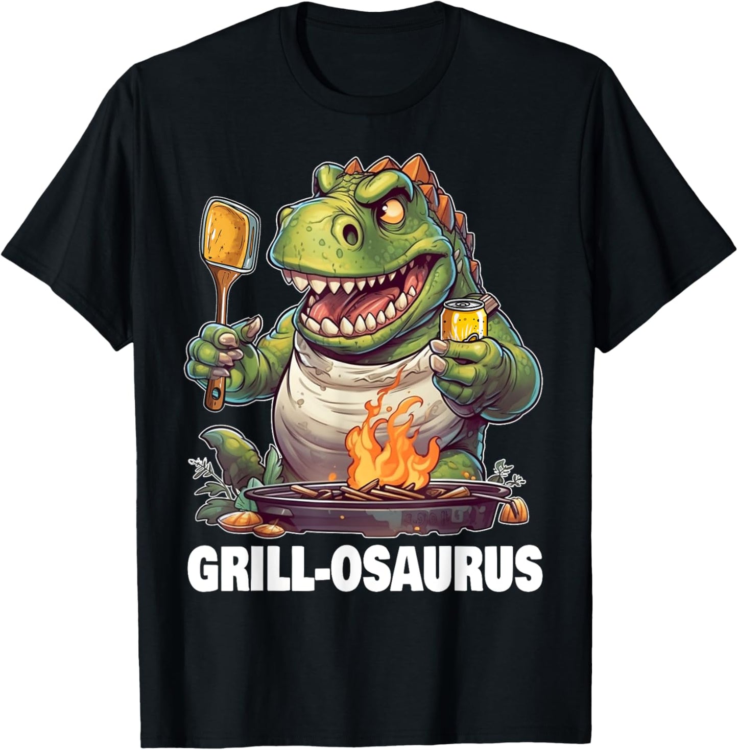 Grill-osaurus Rex BBQ Dinosaur Funny Fathers' Day Grilling T-Shirt