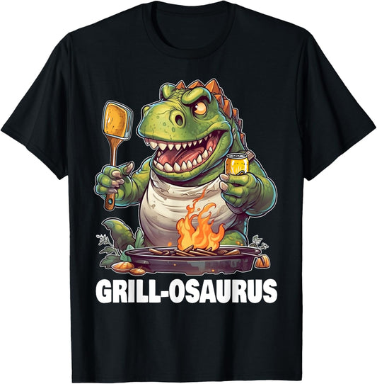 Grill-osaurus Rex BBQ Dinosaur Funny Fathers' Day Grilling T-Shirt