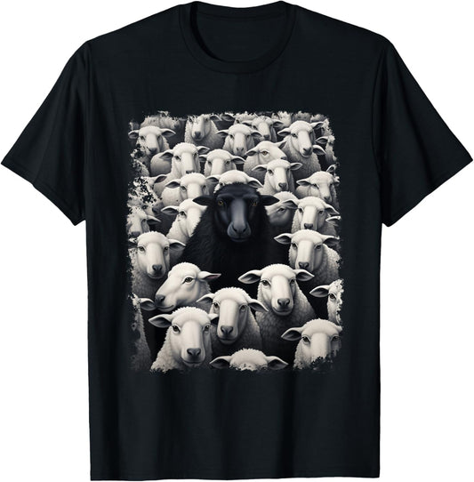 Animal Sheep Black T-Shirt
