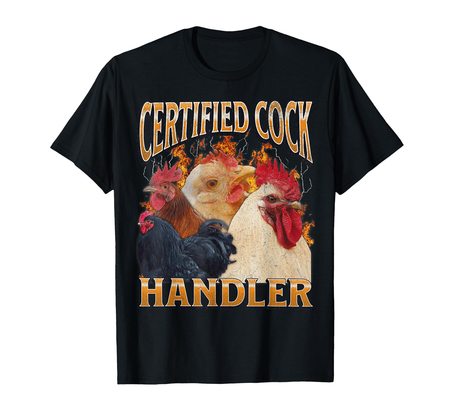 Certified Cock Handler Funny Offensive Adult Humor Bootleg T-Shirt
