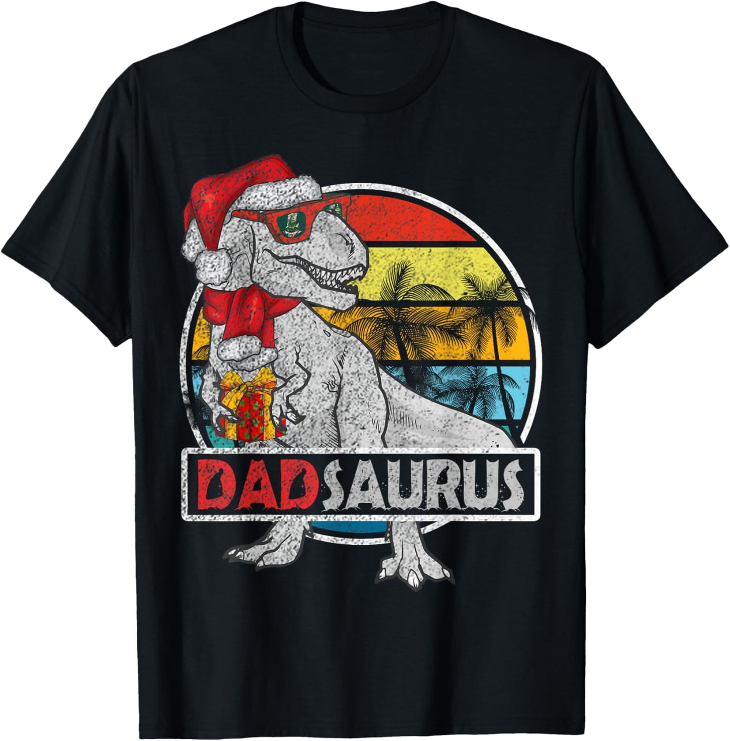 Dad Saurus T Rex Dinosaur Family Matching Xmas Christmas T-Shirt