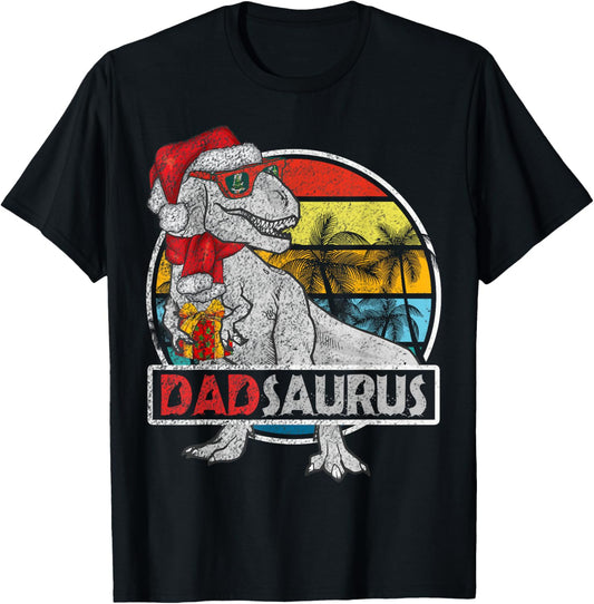 Dad Saurus T Rex Dinosaur Family Matching Xmas Christmas T-Shirt