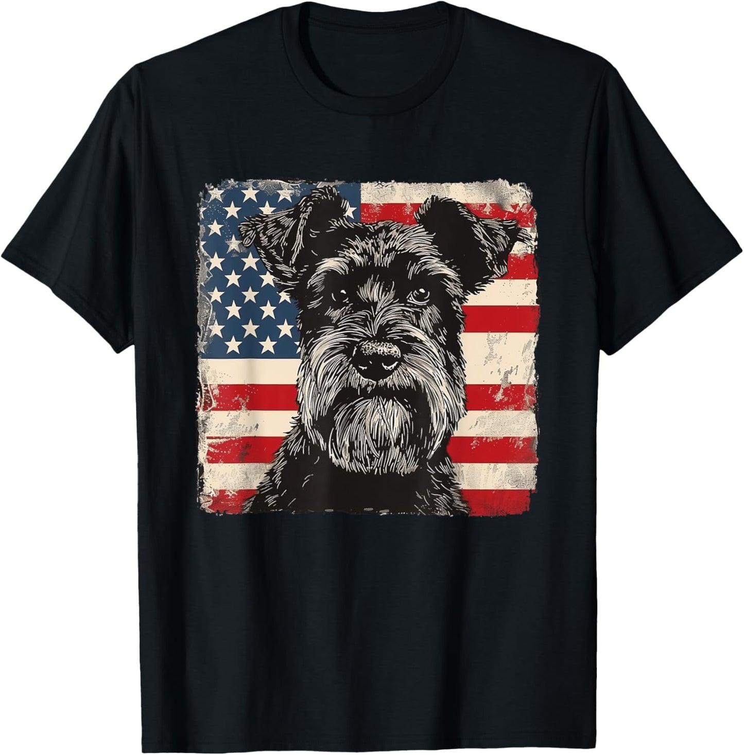 Miniature Schnauzer Dog Patriotic 4th of July Gift Men Women T-shirt