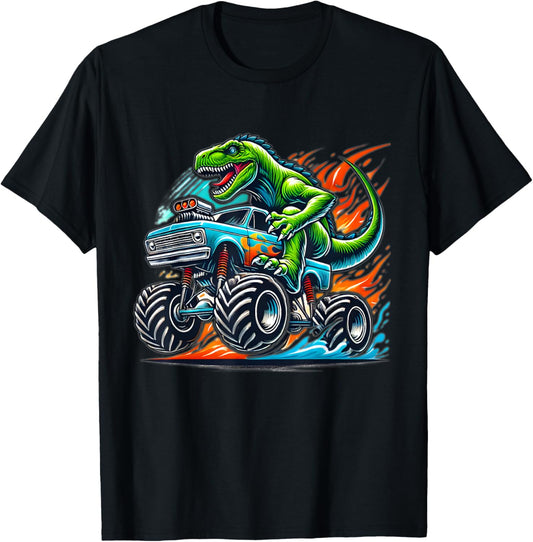 Monster Truck Dinosaur Birthday Party Monster Truck Boy T-Shirt