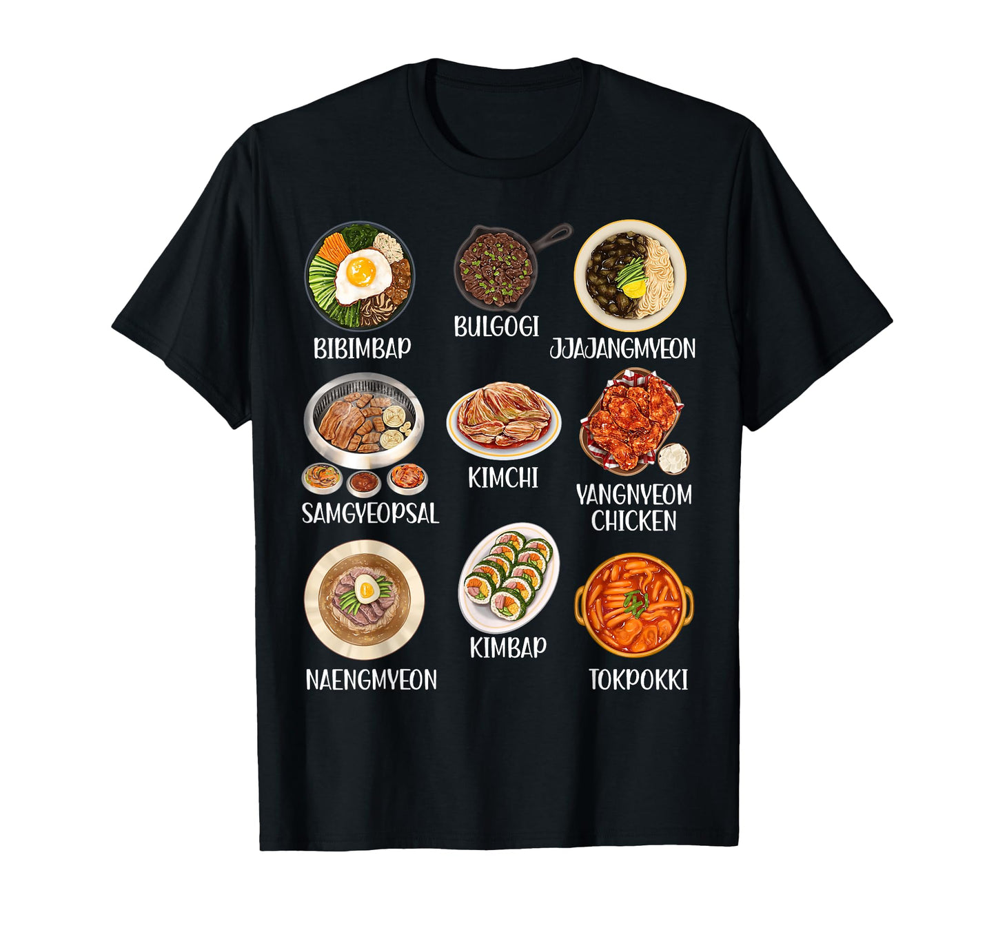 Cute Korean Food Kimchi Bibimbap Kawaii Korean Aesthetic Pop T-Shirt
