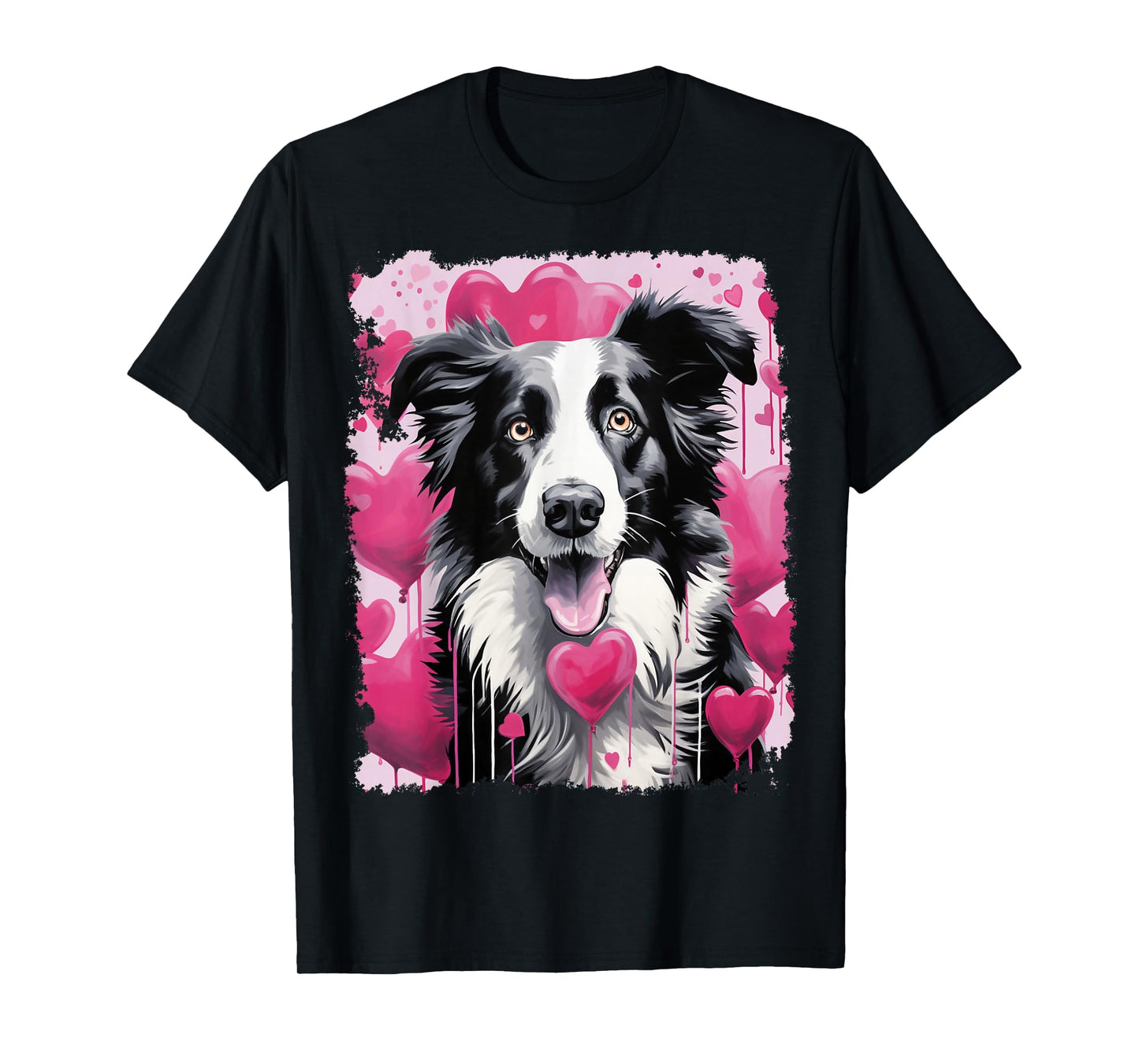 Pop Art Dog Cute Border Collie T-Shirt