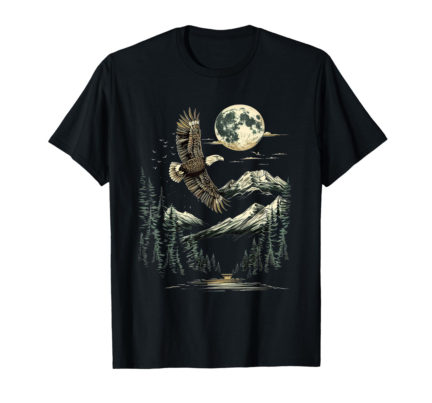 Native American Wildlife Majestic Bald Eagle in Forest T-Shirt