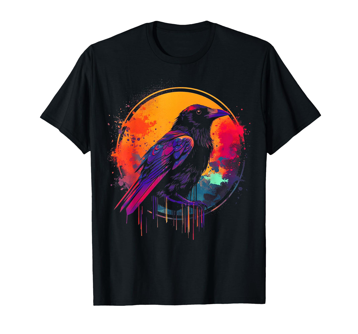 Raven illustration Occult Pagan Crow Witchcraft Viking Raven T-Shirt