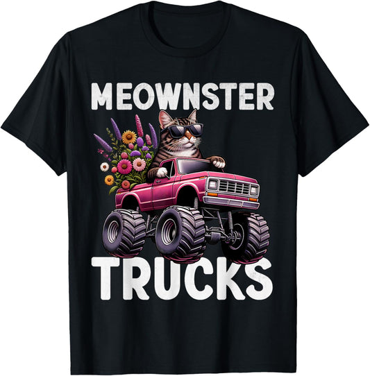 Funny Monster Truck Cat For Girls Women Monster Truck Party T-Shirt
