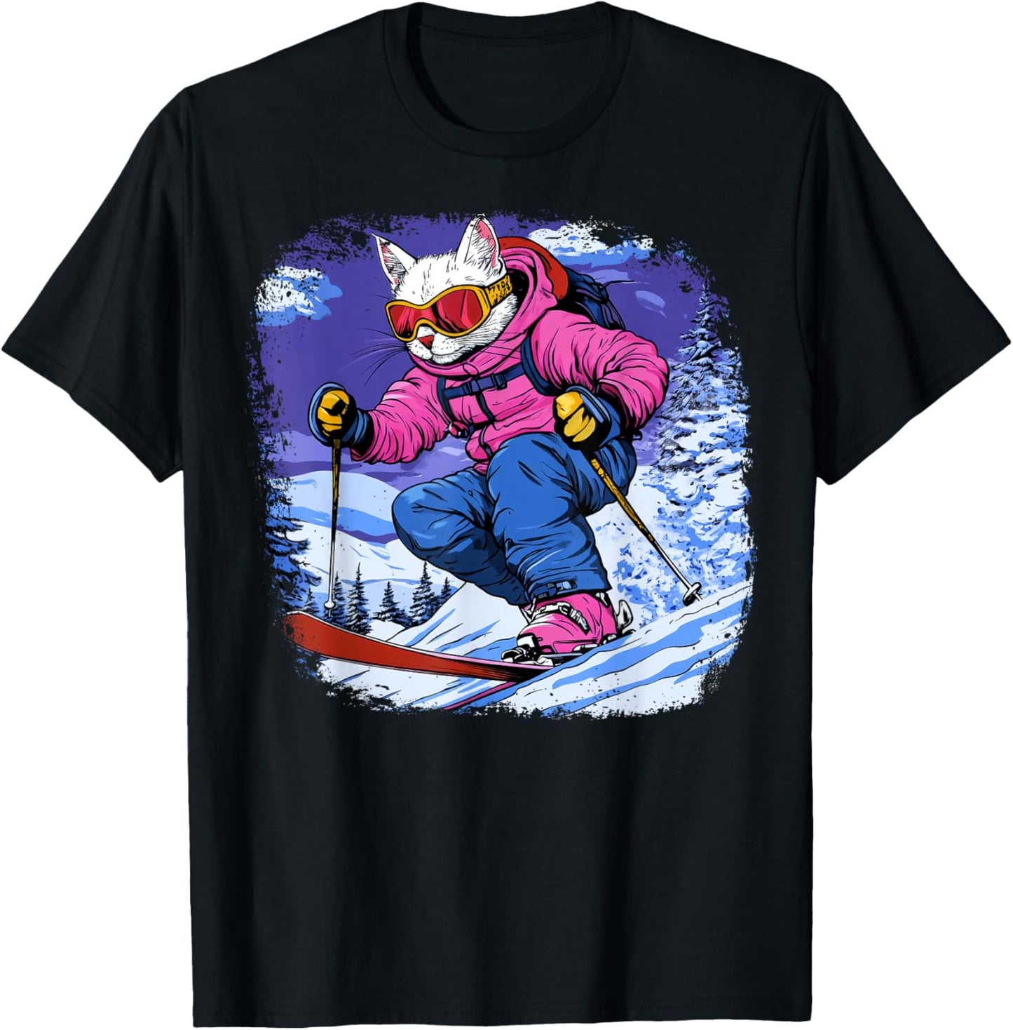Cat Telemark Ski T-Shirt
