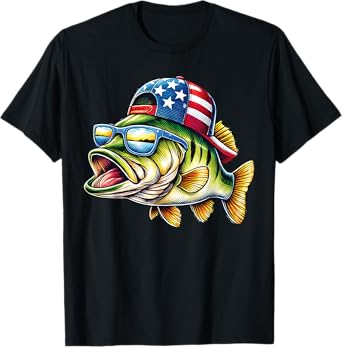 American Flag Fishing Lovers Fisherman Funny Fishing USA T-Shirt