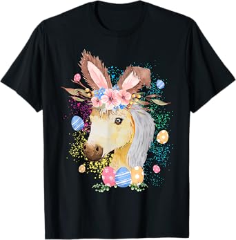 Happy Easter Bunny Horse funny Rabbit for Men Women Kids T-Shirt