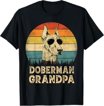 Vintage Doberman Grandpa Dog Lovers Father's Day T-Shirt