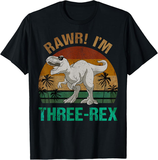 Rawr I'm Three Rex 3rd Birthday T-rex Dinosaur 3 Years Old T-Shirt