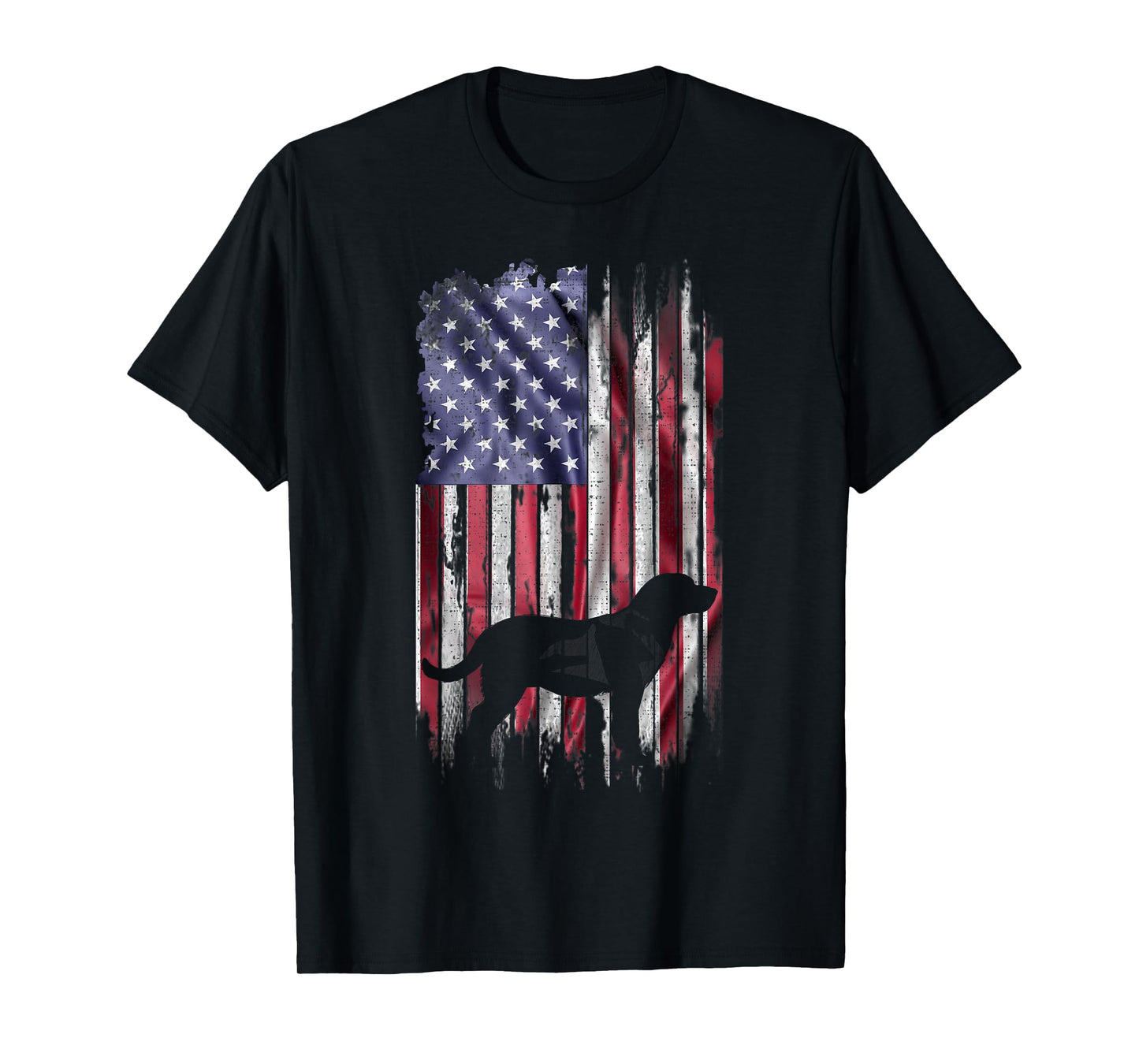 Vintage USA Flag Love Labrador Retriever Dog Lab Silhouette T-Shirt