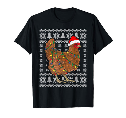 Ugly Christmas Sweater Funny Chicken Christmas T-Shirt