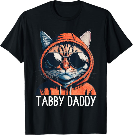 Tabby Daddy Cat Dad Funny Graphic Orange Tabby Cat Lover T-Shirt