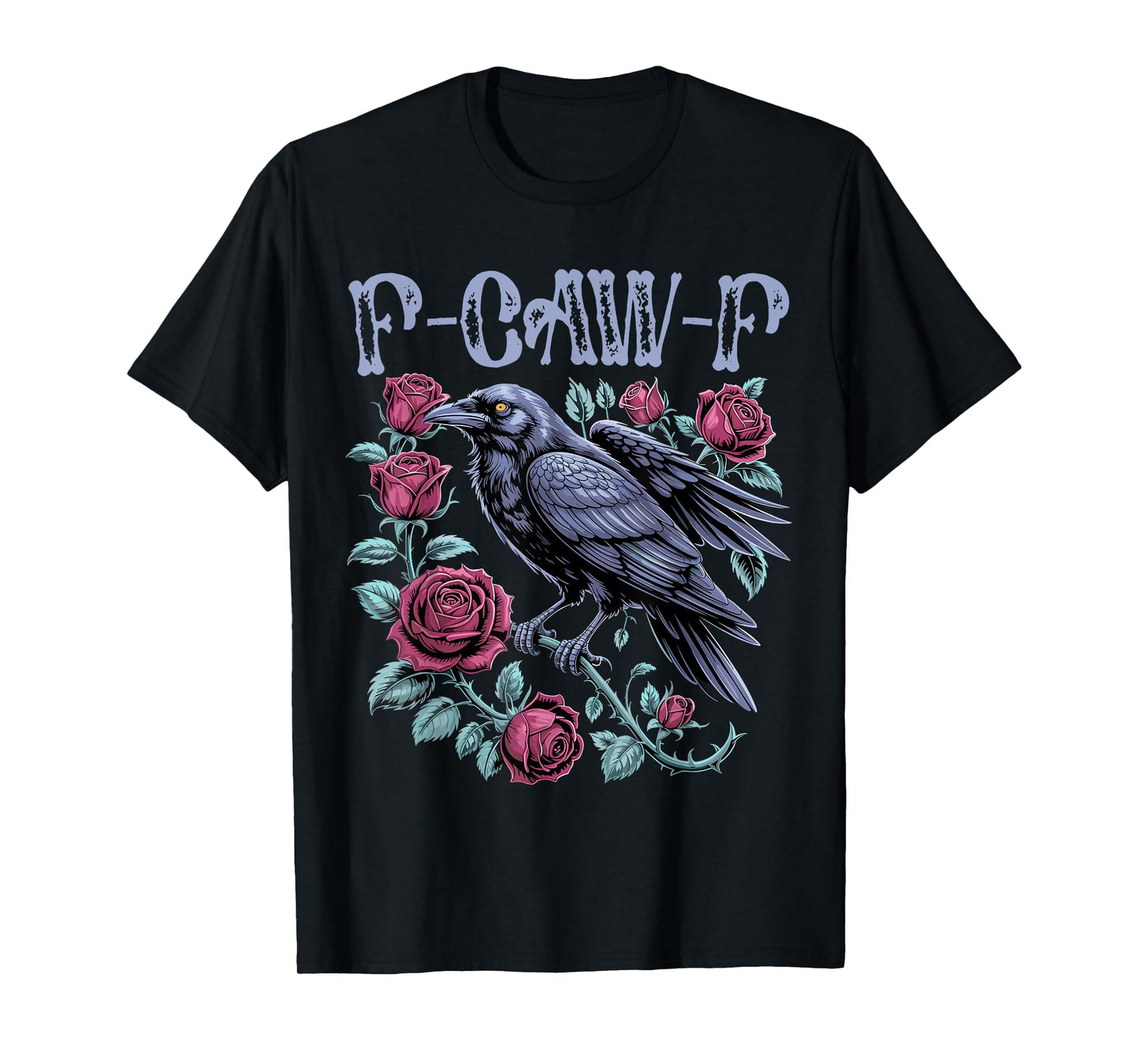F-Caw-F Black Crow Black Bird Retro Vintage F-Caw-F T-Shirt