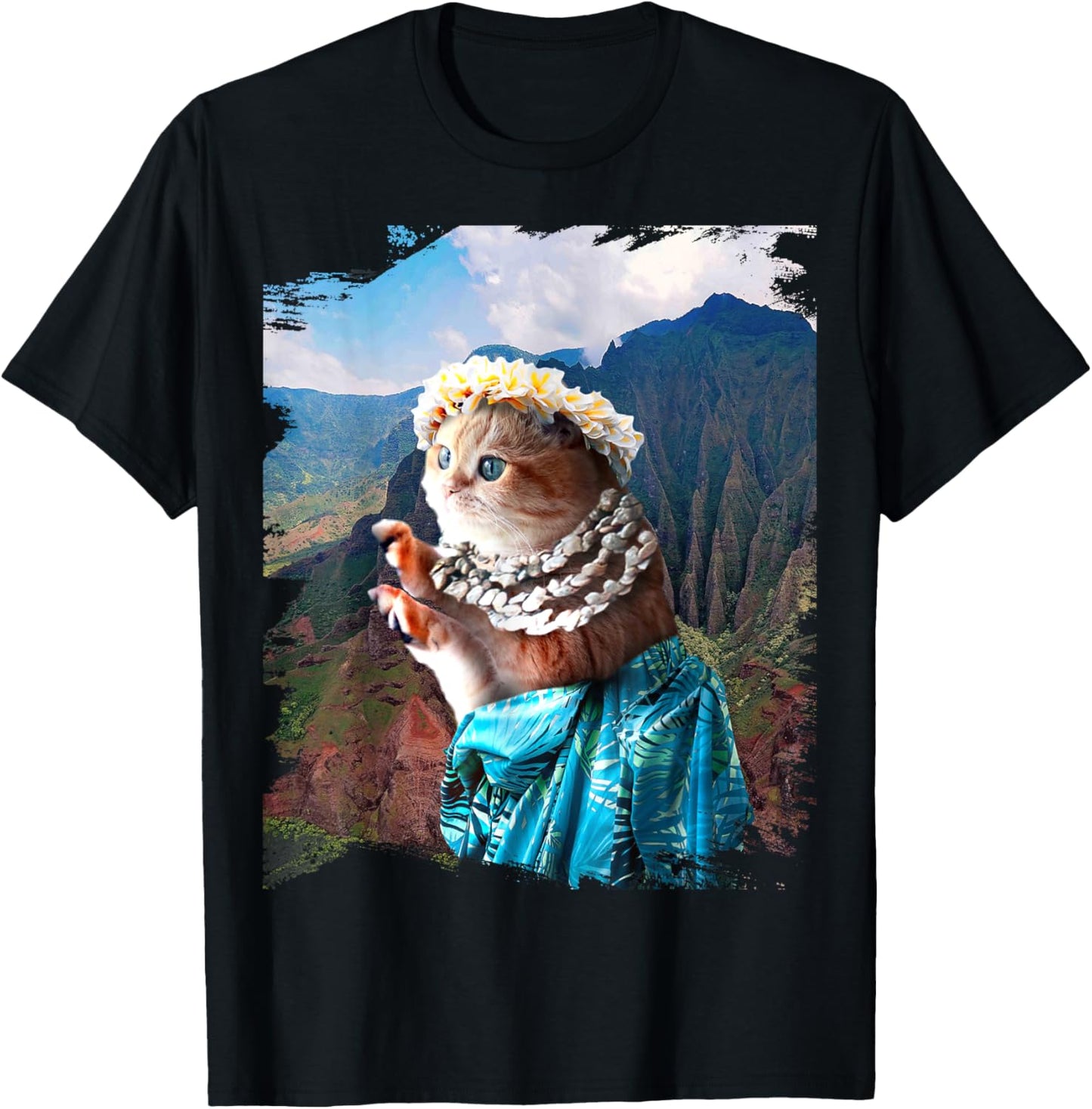 Funny Aloha Hawaiian Cat T-Shirt
