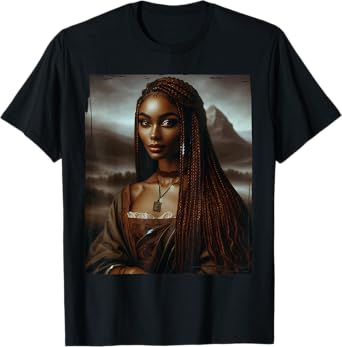 Melanin Black History Month Afro Queen Mona Lisa For Women T-Shirt