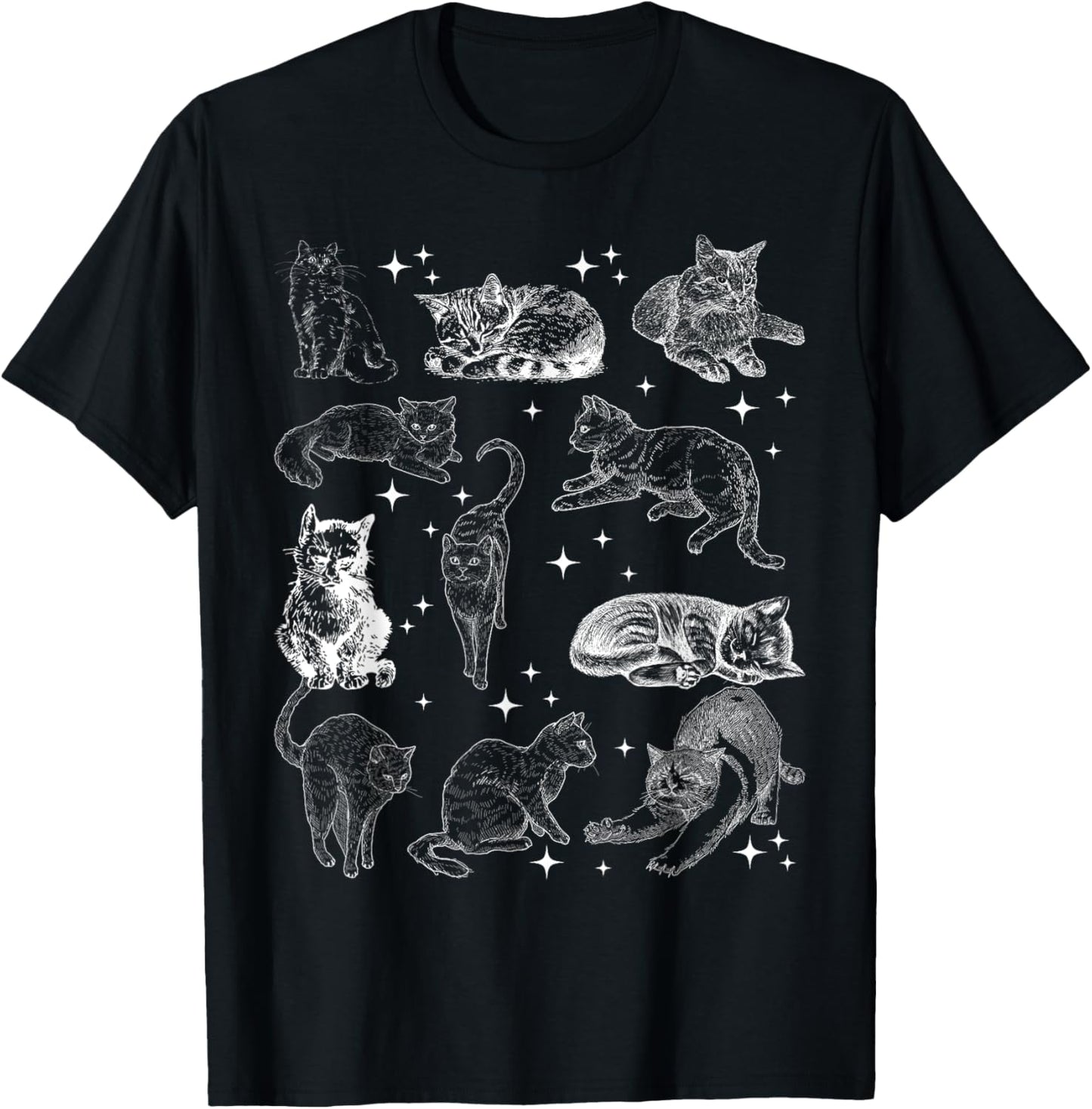 Vintage 90s Tattoo Cat Retro Kitten Nature Cat Lover Cat Mom T-Shirt