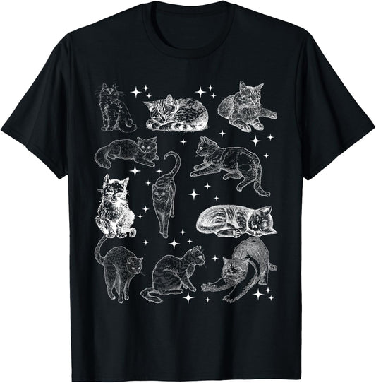 Vintage 90s Tattoo Cat Retro Kitten Nature Cat Lover Cat Mom T-Shirt
