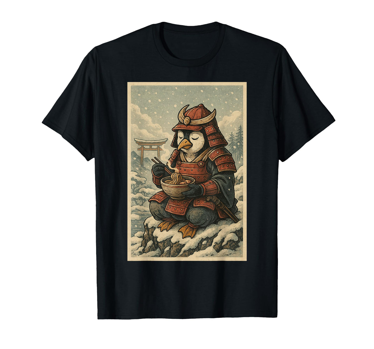 Samurai Penguin Ramen Japanese for Boys Men Women Kids T-Shirt