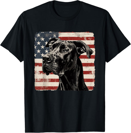 America Flag 4th of July Shirt Great Dane Dog Mens Boys Kids T-shirt