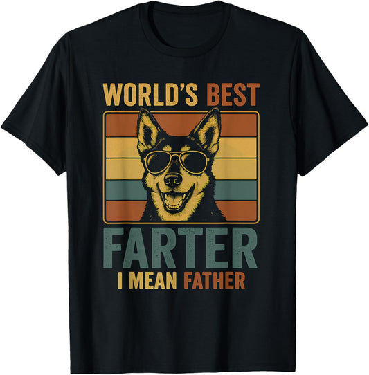 World's Best Farter I Mean Father Fathers Day Funny Dad Dog T-Shirt