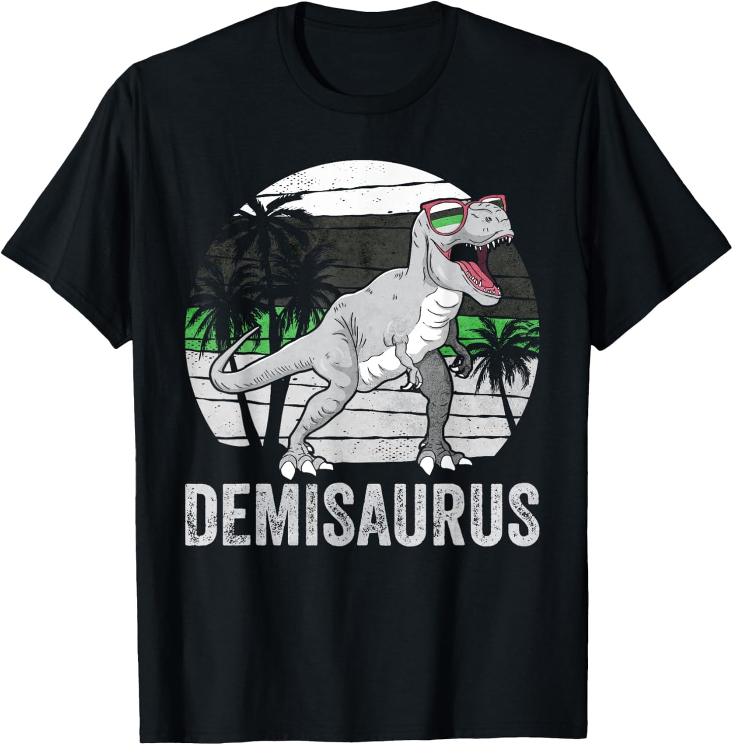 Demiromantic Pride Flag Dinosaur Trex LGBTQ Transsaurus T-Shirt