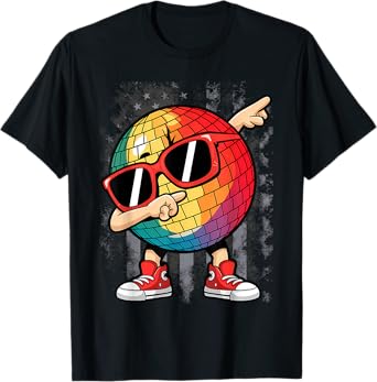 Retro Disco Ball Dabbing 70s Nightclub Dance Party Costume T-Shirt