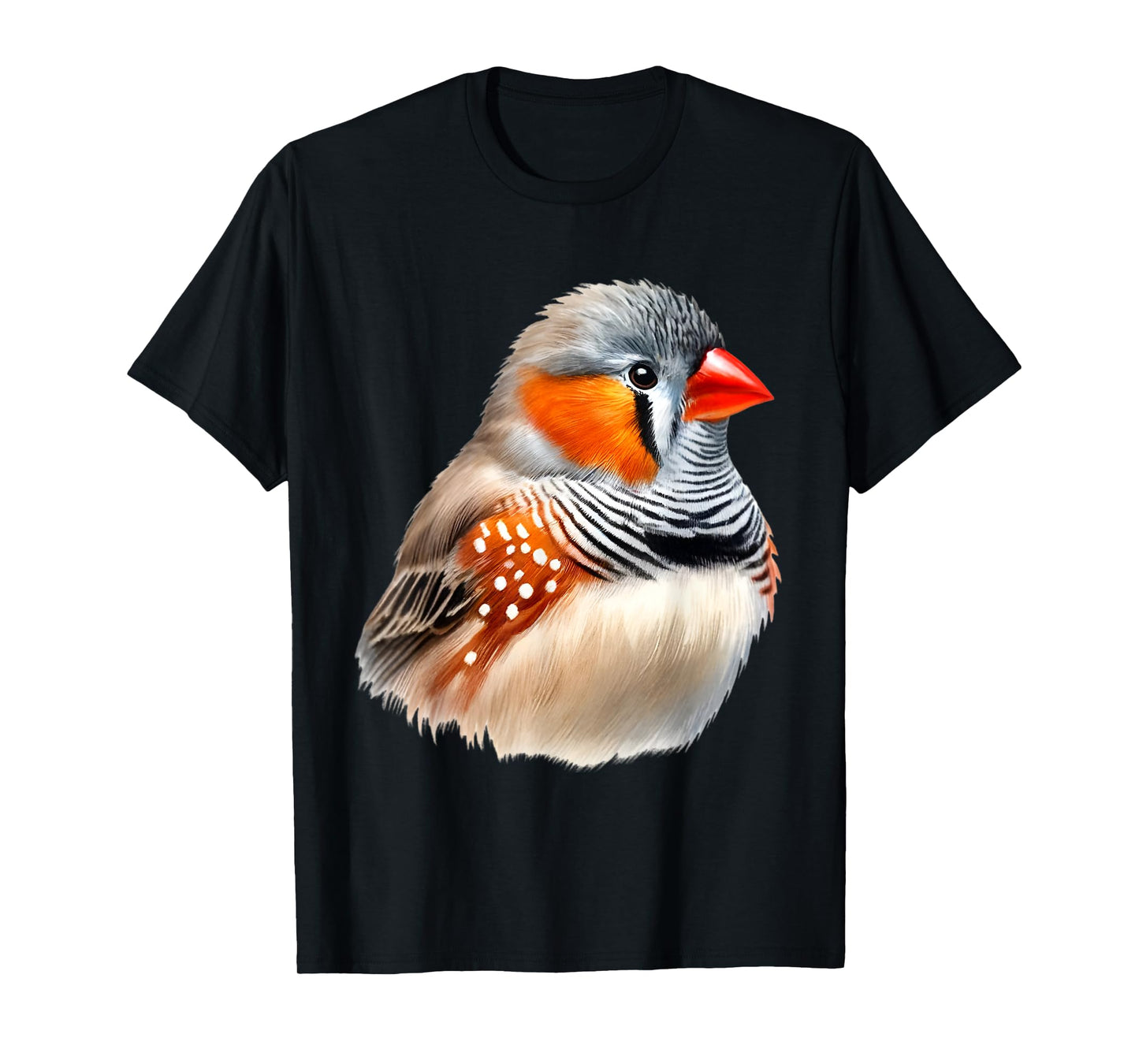 Zebra Finch Bird Vibrant Realistic Artwork T-Shirt