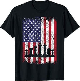 American Flag Chess Vintage Patriotic Men Women Youth Kids T-Shirt