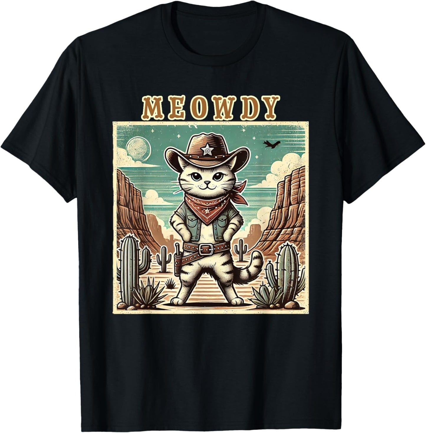 Meowdy Cowboy Cat - Cat Lover Kitten Owner Kitty T-Shirt