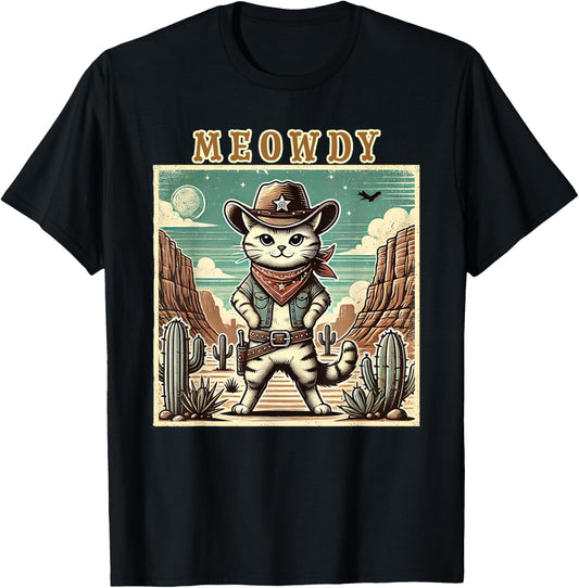 Meowdy Cowboy Cat - Cat Lover Kitten Owner Kitty T-Shirt