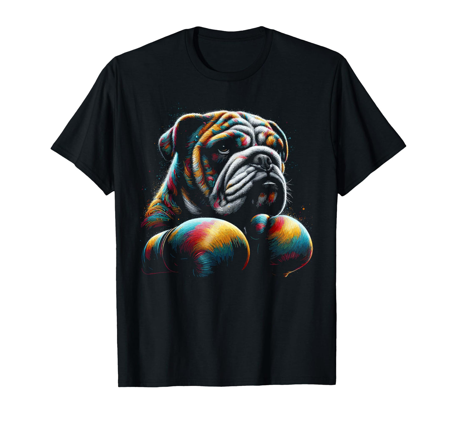 Funny Kickboxing or Boxing Bulldog Dog T-Shirt for Men Women Kids