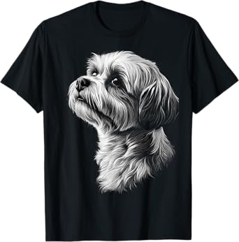 Lhasa Apso Dog Motif Pet Artwork Lhasa Apso Men Women Kids T-Shirt