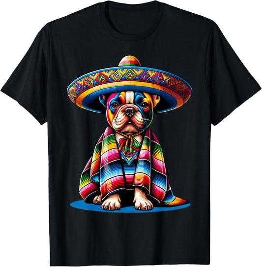 Sombrero Tacos Fiesta French Bulldog Lover Cinco De Mayo T-Shirt