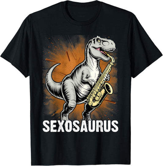 Cool Sax Saxophone Jazz Music Instrument Dinosaur Funny Saxo T-Shirt