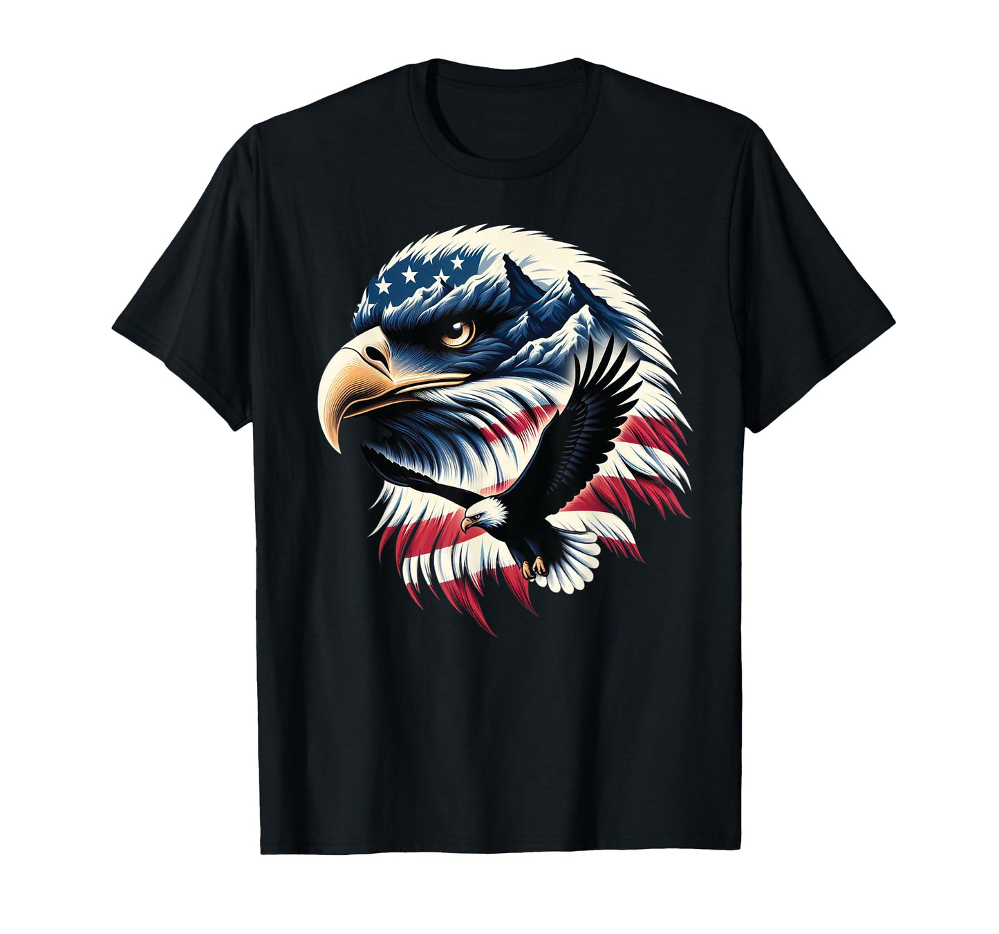 Patriotic Eagle USA Flag 4th Of July Man Woman Art T-Shirt