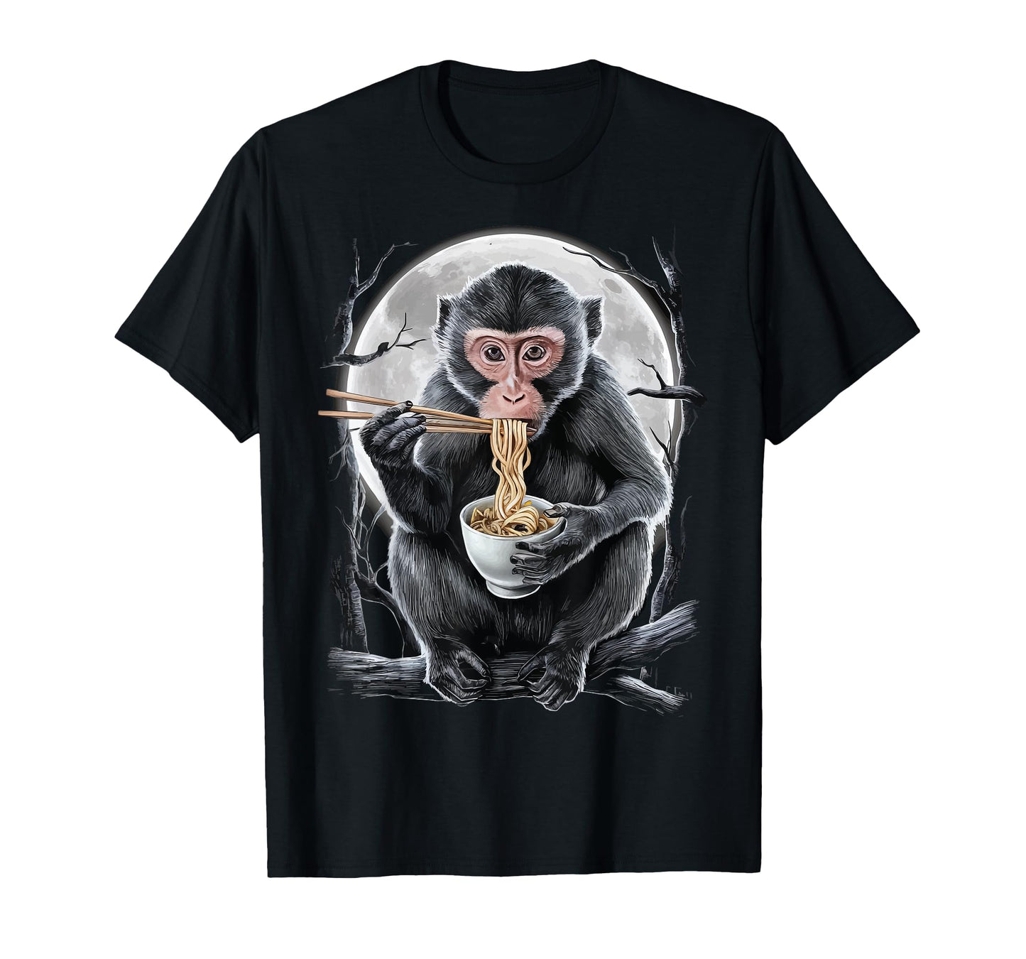 Monkey Eating Ramen T-Shirt